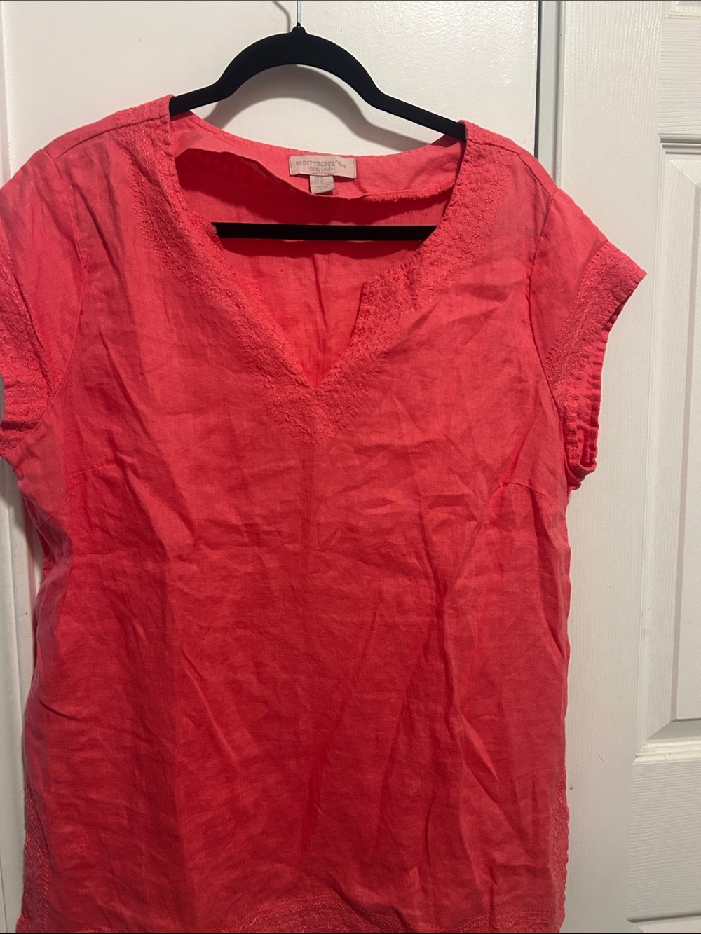 Saint Tropez West Coral Split V-Neck Tunic